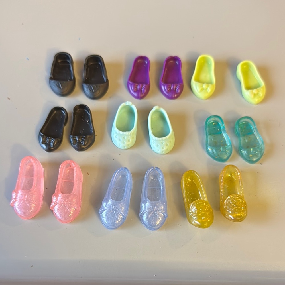 Doll Colorful Shoe Set Bundle Of 9 Pairs 1”/ 1.5”